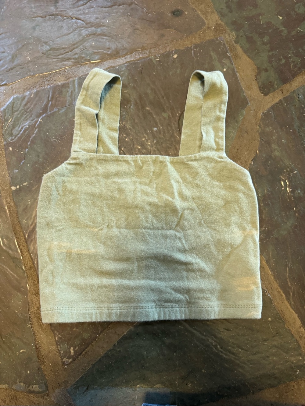 Aeropostale Olive Green Square Neck Crop Tank